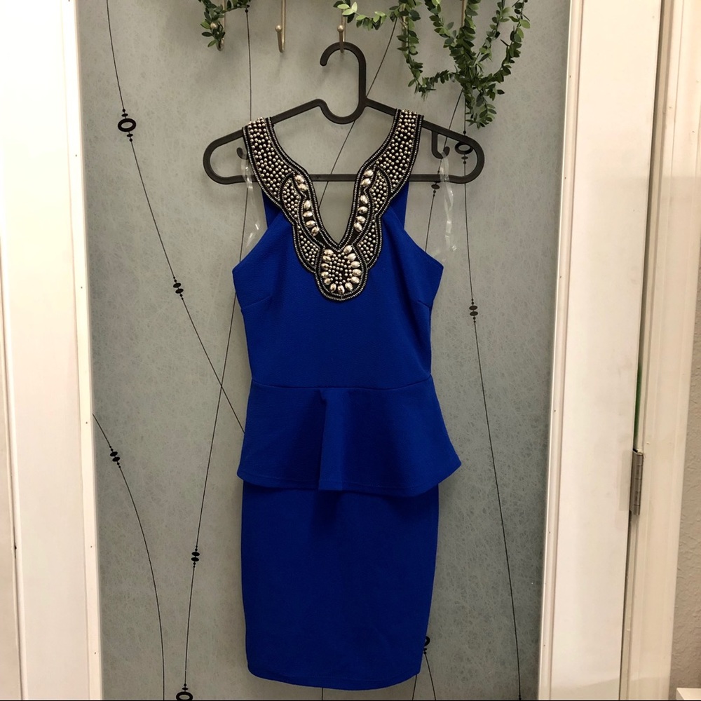 Peplum Cobalt Body-con Drsss